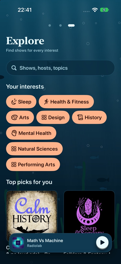 Explore in the Underwater theme, showing your interests
